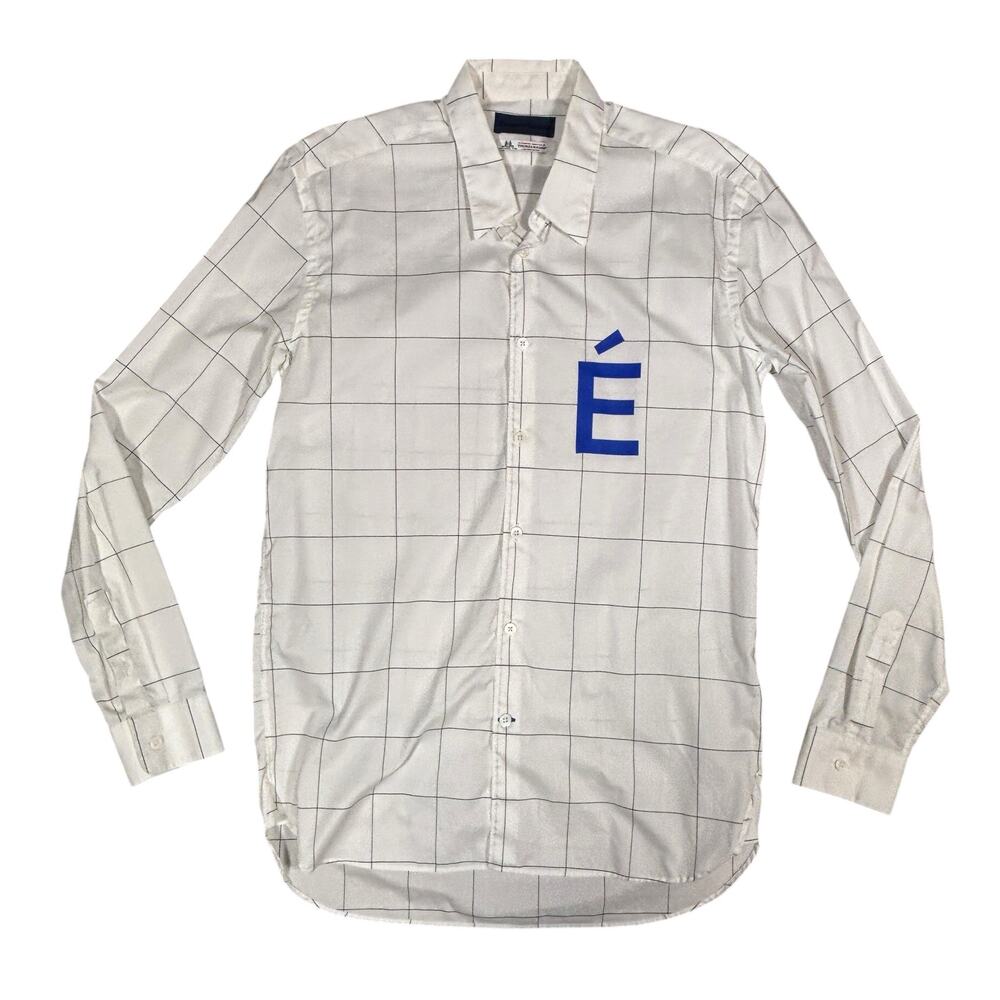 ETUDES SLIM FITTING WINDOWPANE SHIRT SIZE EU 48 US MEDIUM